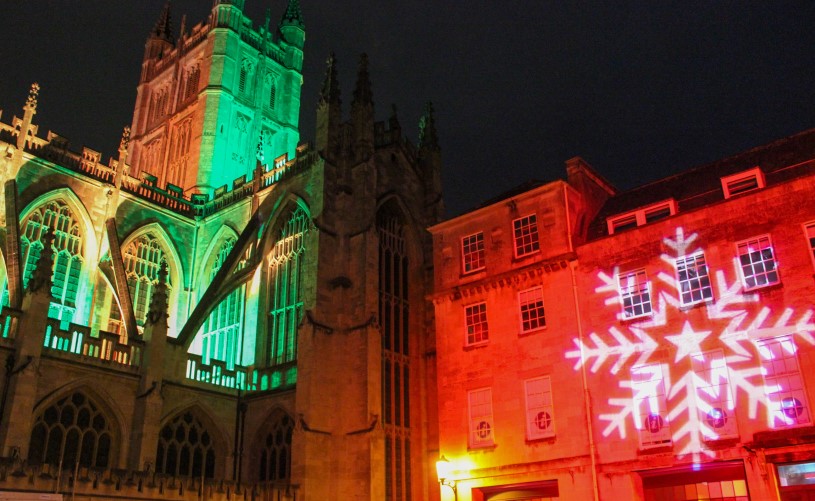 Bath at Christmas lights